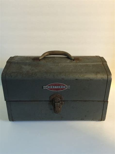 vintage plumbers metal tool box|1950s Metal PLUMBERS Tool Box, With the Original Leather.